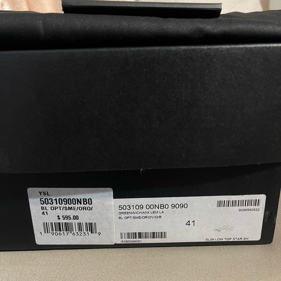 Saint Laurent Men’s Court Classic SL/06 Star Low Top Leather Sneakers EU 41/US 8 - Picture 12 of 12